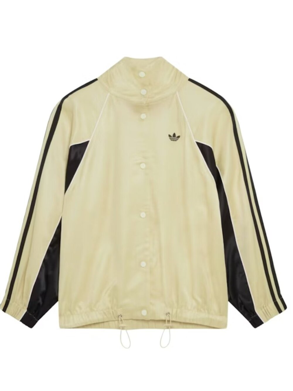 adidas Originals x ASOS funnel neck track top in buttermilk satin size medium